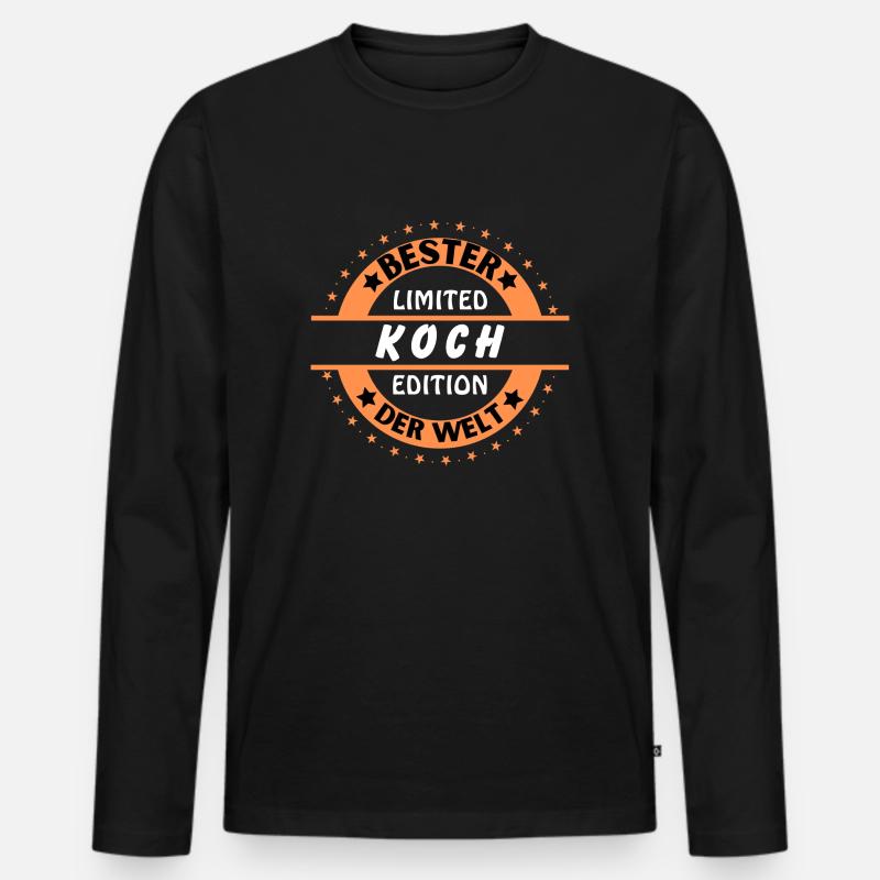 Bester Koch der Welt - Männer Premium Bio Langarmshirt - Schwarz