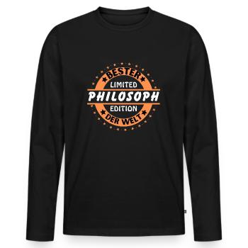 Best philosopher in the world - Men's Premium Organic Long Sleeve Shirt - black - Front - Nico (187cm)