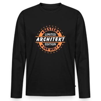 Meilleur architecte du monde - T-shirt manches longues Premium bio Homme - noir - Devant - Nico (187cm)