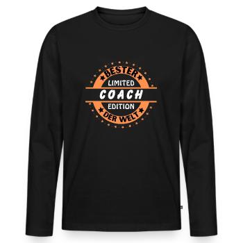 Best Coach in the World - Men's Premium Organic Long Sleeve Shirt - black - Front - Nico (187cm)