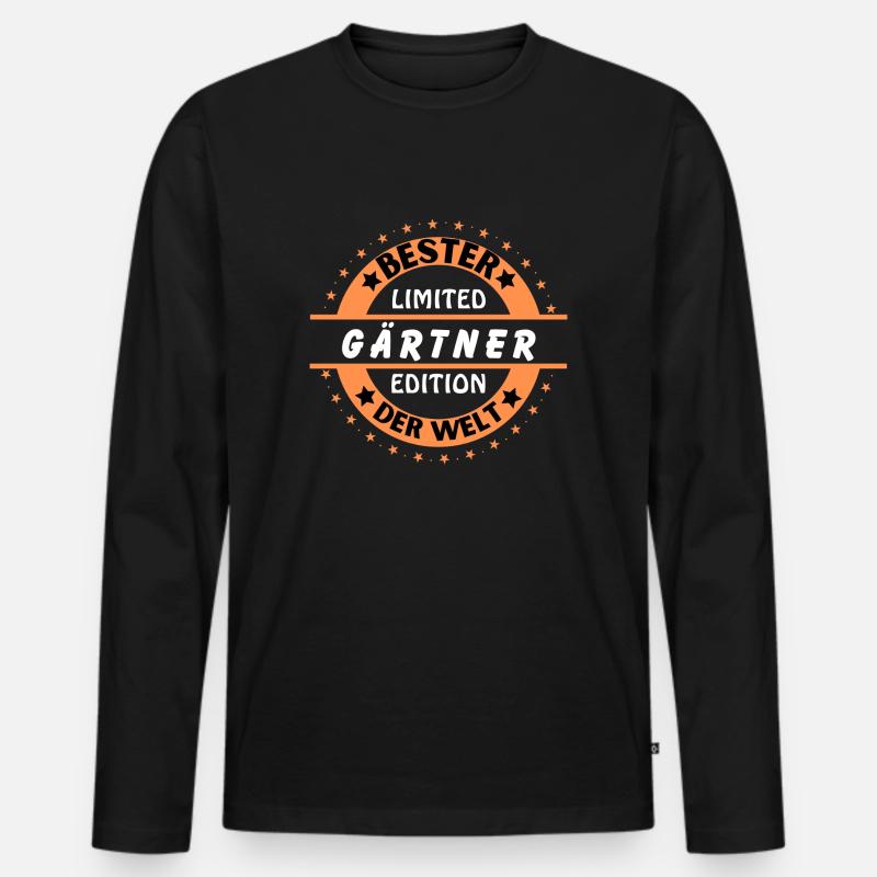 Bester Gärtner der Welt - Männer Premium Bio Langarmshirt - Schwarz