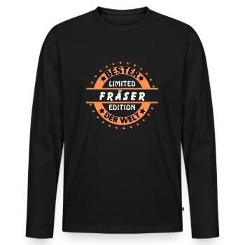Meilleur cutter au monde - T-shirt manches longues Premium bio Homme - noir - Devant - Nico (187cm)