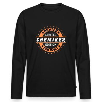 Best Chemist in the World - Men's Premium Organic Long Sleeve Shirt - black - Front - Nico (187cm)