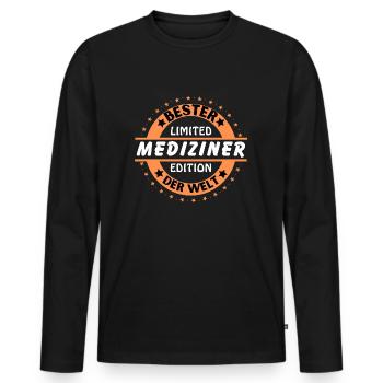 Meilleur médecin du monde - T-shirt manches longues Premium bio Homme - noir - Devant - Nico (187cm)