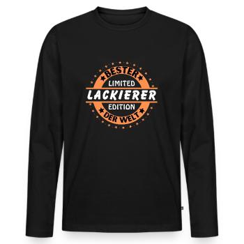 Meilleur peintre du monde - T-shirt manches longues Premium bio Homme - noir - Devant - Nico (187cm)