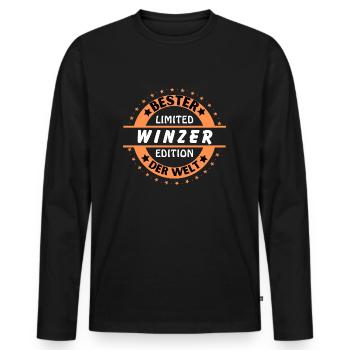 Best winemaker in the world - Men's Premium Organic Long Sleeve Shirt - black - Front - Nico (187cm)