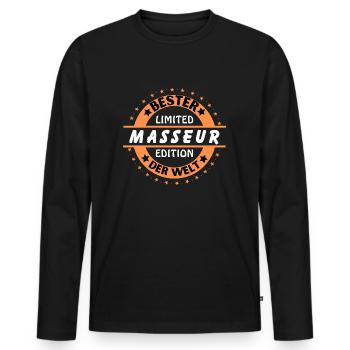Best masseur in the world - Men's Premium Organic Long Sleeve Shirt - black - Front - Nico (187cm)