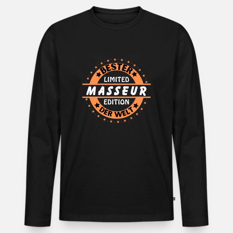 Bester Masseur der Welt - Männer Premium Bio Langarmshirt - Schwarz
