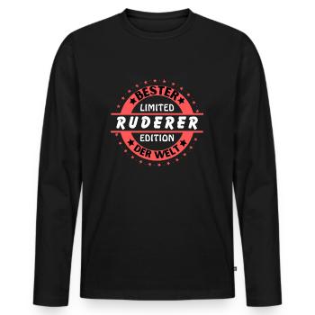Bester Ruderer der Welt - Männer Premium Bio Langarmshirt - Schwarz - Vorne - Nico (187cm)
