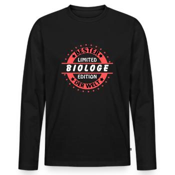 Bester Biologe der Welt - Männer Premium Bio Langarmshirt - Schwarz - Vorne - Nico (187cm)