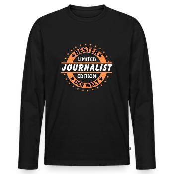 Best journalist in the world - Men's Premium Organic Long Sleeve Shirt - black - Front - Nico (187cm)