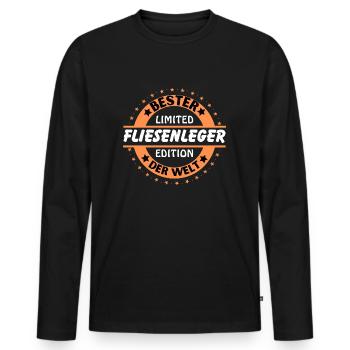 Bester Fliesenleger der Welt - Männer Premium Bio Langarmshirt - Schwarz - Vorne - Nico (187cm)