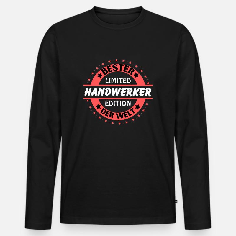 Bester Handwerker der Welt - Männer Premium Bio Langarmshirt - Schwarz