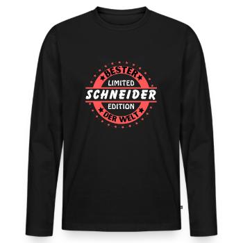 Meilleur tailleur du monde - T-shirt manches longues Premium bio Homme - noir - Devant - Nico (187cm)