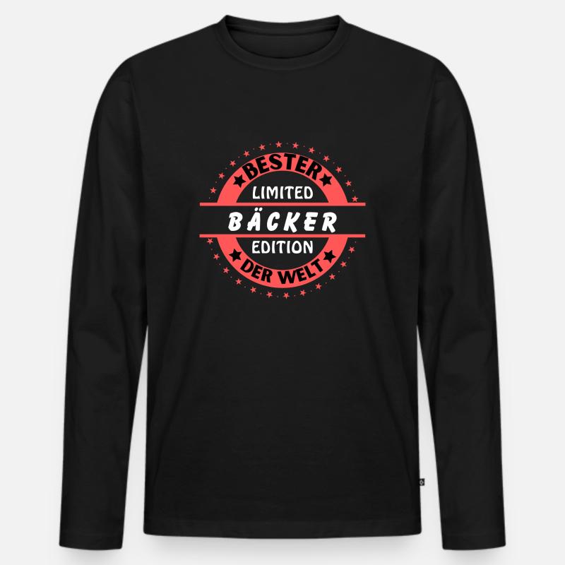 Bester Bäcker der Welt - Männer Premium Bio Langarmshirt - Schwarz