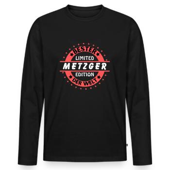 Bester Metzger der Welt - Männer Premium Bio Langarmshirt - Schwarz - Vorne - Nico (187cm)