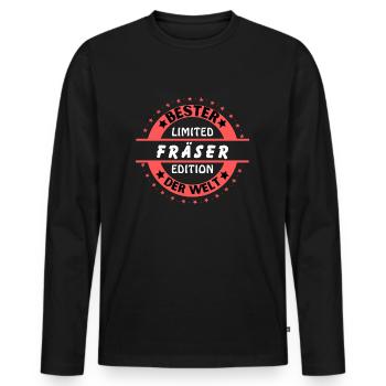 Meilleur cutter au monde - T-shirt manches longues Premium bio Homme - noir - Devant - Nico (187cm)