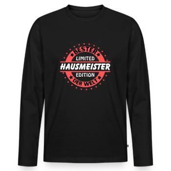 Meilleur concierge du monde - T-shirt manches longues Premium bio Homme - noir - Devant - Nico (187cm)