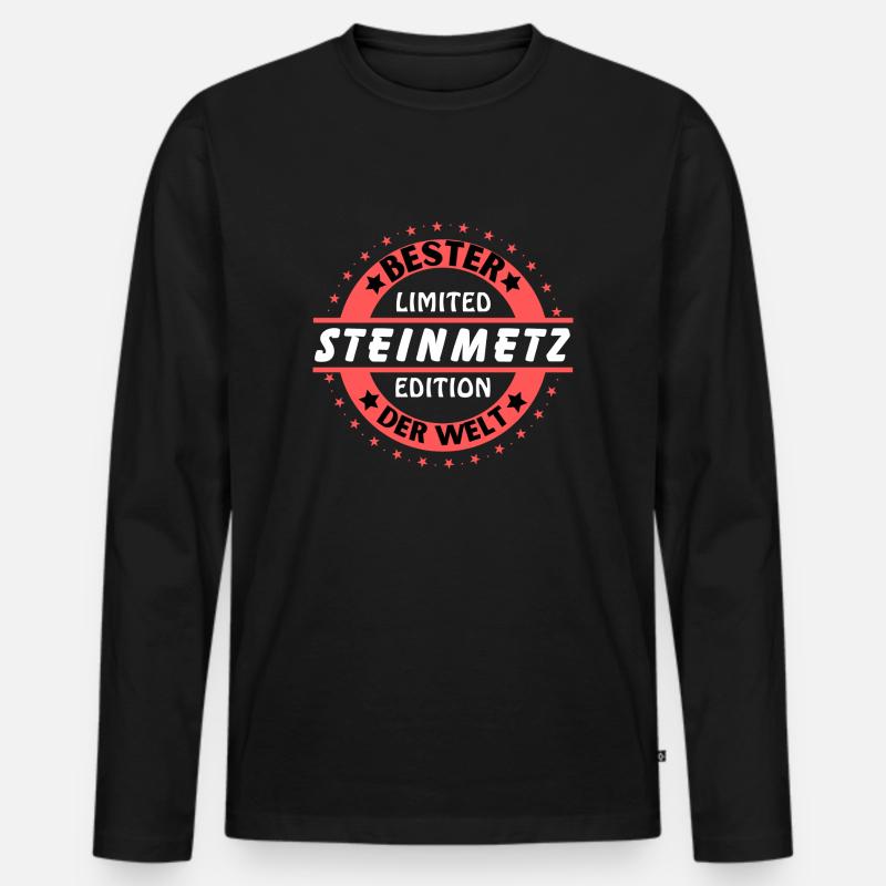 Bester Steinmetz der Welt - Männer Premium Bio Langarmshirt - Schwarz