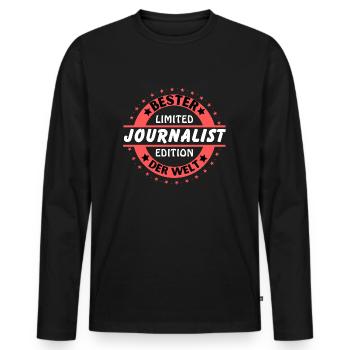 Best journalist in the world - Men's Premium Organic Long Sleeve Shirt - black - Front - Nico (187cm)
