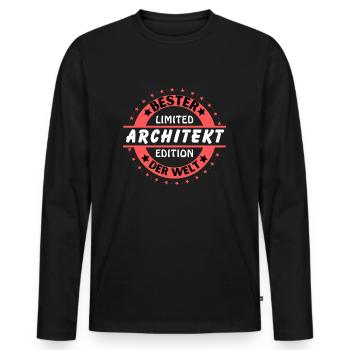 Meilleur architecte du monde - T-shirt manches longues Premium bio Homme - noir - Devant - Nico (187cm)