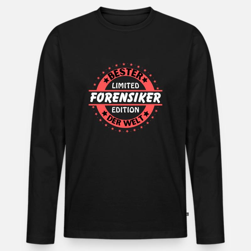 Bester Forensiker der Welt - Männer Premium Bio Langarmshirt - Schwarz