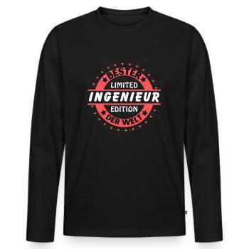 Bester Ingenieur der Welt - Männer Premium Bio Langarmshirt - Schwarz - Vorne - Nico (187cm)