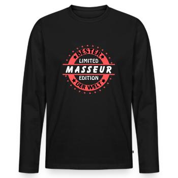 Best masseur in the world - Men's Premium Organic Long Sleeve Shirt - black - Front - Nico (187cm)