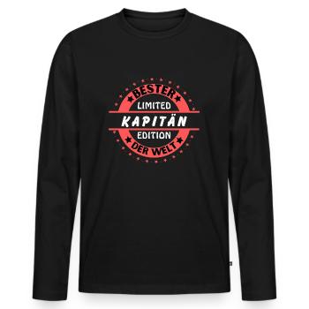 Best captain in the world - Men's Premium Organic Long Sleeve Shirt - black - Front - Nico (187cm)