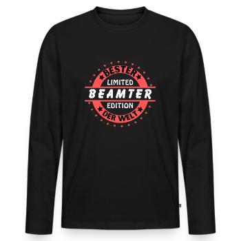 Meilleur fonctionnaire du monde - T-shirt manches longues Premium bio Homme - noir - Devant - Nico (187cm)