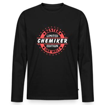 Best Chemist in the World - Men's Premium Organic Long Sleeve Shirt - black - Front - Nico (187cm)