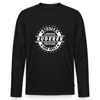 Bester Ruderer der Welt - Männer Premium Bio Langarmshirt - Schwarz - Vorne - Nico (187cm)