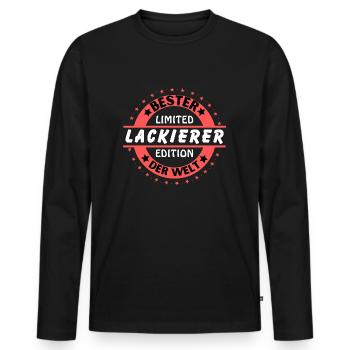 Meilleur peintre du monde - T-shirt manches longues Premium bio Homme - noir - Devant - Nico (187cm)