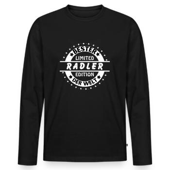 Bester Radler der Welt - Männer Premium Bio Langarmshirt - Schwarz - Vorne - Nico (187cm)