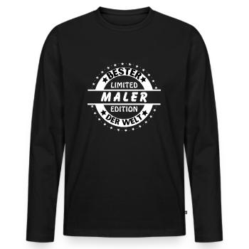 Meilleur peintre du monde - T-shirt manches longues Premium bio Homme - noir - Devant - Nico (187cm)