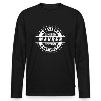 Meilleur maçon au monde - T-shirt manches longues Premium bio Homme - noir - Devant - Nico (187cm)