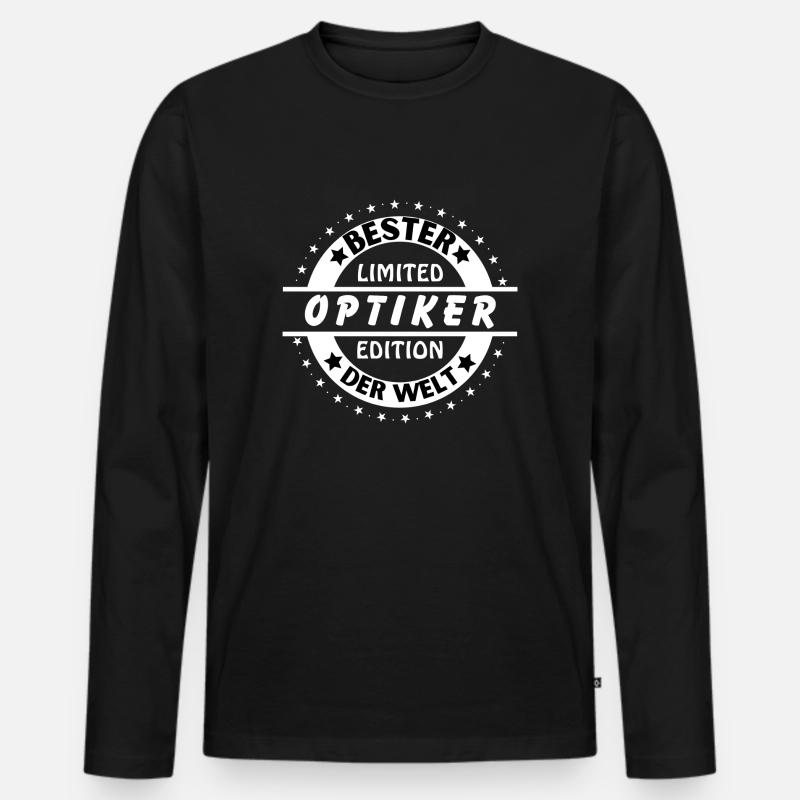 Bester Optiker der Welt - Männer Premium Bio Langarmshirt - Schwarz
