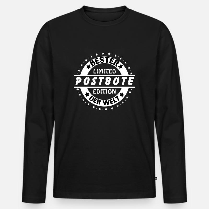 Bester Postbote der Welt - Männer Premium Bio Langarmshirt - Schwarz