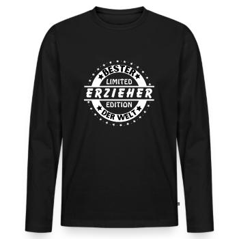 Bester Erzieher der Welt - Männer Premium Bio Langarmshirt - Schwarz - Vorne - Nico (187cm)