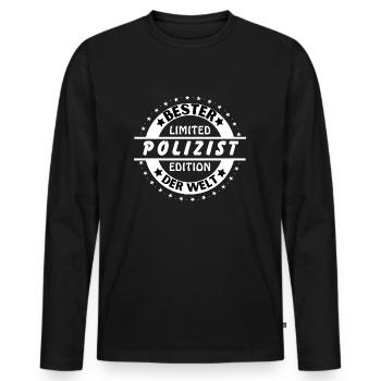 Best cop in the world - Men's Premium Organic Long Sleeve Shirt - black - Front - Nico (187cm)