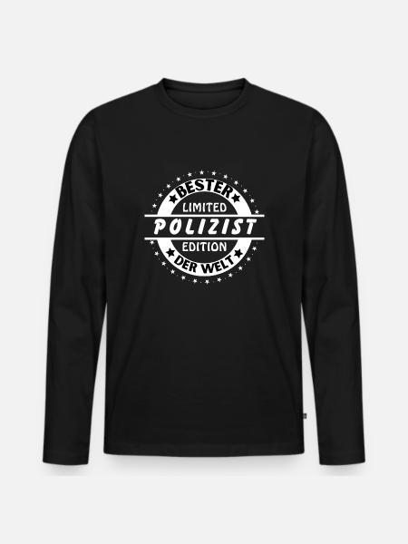 Meilleur flic du monde - T-shirt manches longues Premium bio Homme - noir