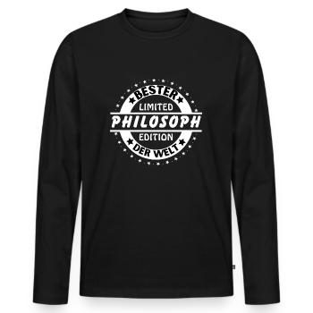 Best philosopher in the world - Men's Premium Organic Long Sleeve Shirt - black - Front - Nico (187cm)