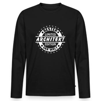 Meilleur architecte du monde - T-shirt manches longues Premium bio Homme - noir - Devant - Nico (187cm)