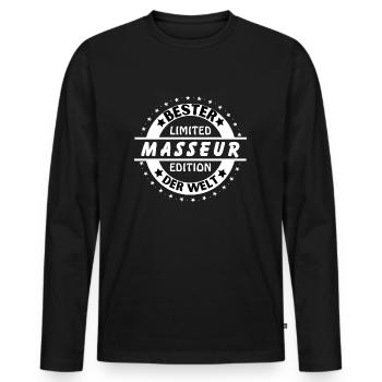 Best masseur in the world - Men's Premium Organic Long Sleeve Shirt - black - Front - Nico (187cm)
