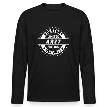 Meilleur médecin du monde - T-shirt manches longues Premium bio Homme - noir - Devant - Nico (187cm)