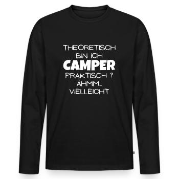Theoretisch Camper - Männer Premium Bio Langarmshirt - Schwarz - Vorne - Nico (187cm)