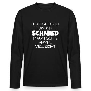 Theoretisch Schmied - Männer Premium Bio Langarmshirt - Schwarz - Vorne - Nico (187cm)