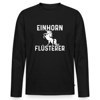 Chuchoteur de licorne - T-shirt manches longues Premium bio Homme - noir - Devant - Nico (187cm)