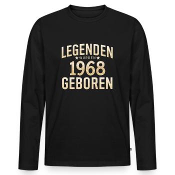 Legends were born in 1968 - Men's Premium Organic Long Sleeve Shirt - black - Front - Nico (187cm)