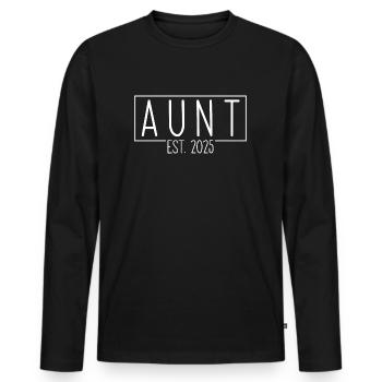 Aunt Est. 2025 - Männer Premium Bio Langarmshirt - Schwarz - Vorne - Nico (187cm)